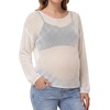 image:imageFoucome Maternity Sweaters Trendy Hollow Out Pregnancy TopsBeige