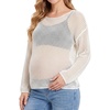 image:imageFoucome Maternity Sweaters Trendy Hollow Out Pregnancy TopsBeige