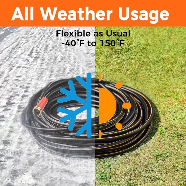 Giraffe Tools Garden Hose 50ft x 5/8", Water Hose Heavy Duty, Flexible, Lightweight Hybrid Hose with Swivel Handle, Male to Female Fittings, Burst 600 PSI