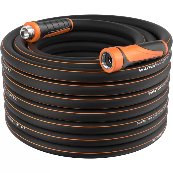 Giraffe Tools Garden Hose 50ft x 5/8", Water Hose Heavy Duty, Flexible, Lightweight Hybrid Hose with Swivel Handle, Male to Female Fittings, Burst 600 PSI