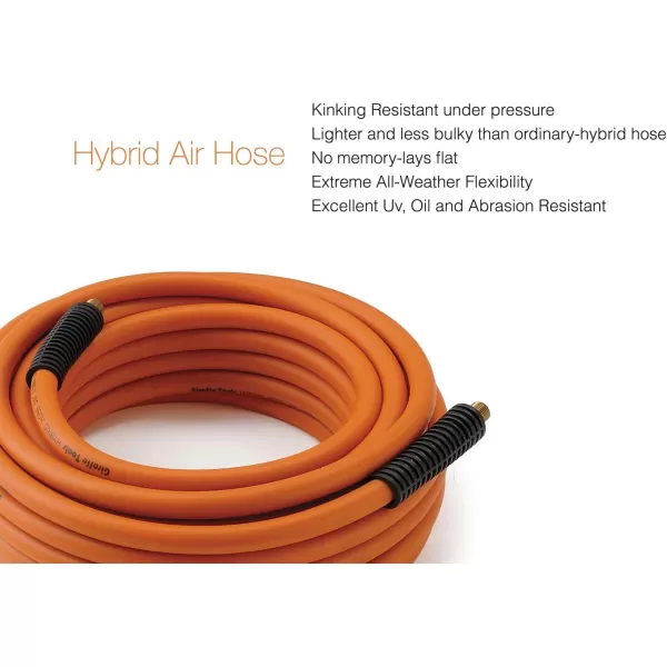 Giraffe Tools Hybrid Air Hose, 3/8 inch x 25 ft, 1/4 in. MNPT Fittings, 300 PSI Heavy Duty, Lightweight Air Compressor Hose