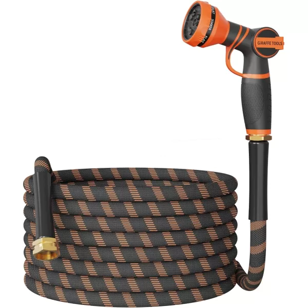 Giraffe Tools Garden Hose 25ft Water Hoses with 9 Spray Nozzle Heavy Duty Hose, Burst 600 psi, Lightweight &amp; No-Kink 5/8 in Flexible Garden Hose