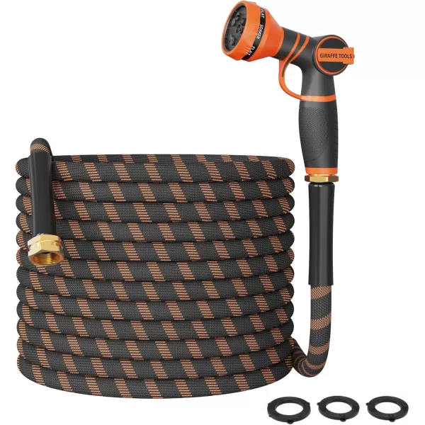 Giraffe Tools Garden Hose 25ft Water Hoses with 9 Spray Nozzle Heavy Duty Hose, Burst 600 psi, Lightweight &amp; No-Kink 5/8 in Flexible Garden Hose