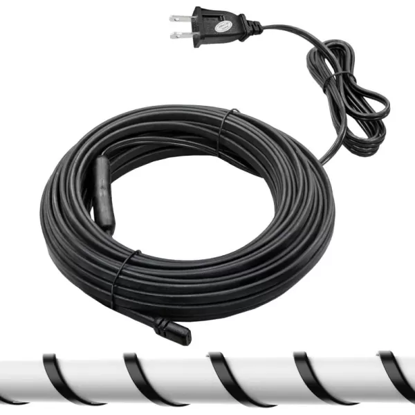 Giraffe Tools 30FT Heating Cable for Pipe Heavy-Duty, Self-Regulating, Freeze Protection for Roof, Plastic and Metal Water Pipes 120V 320W, Down to -40℉