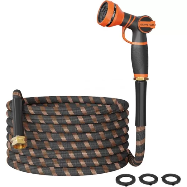 Giraffe Tools Garden Hose 25ft Water Hoses with 9 Spray Nozzle Heavy Duty Hose, Burst 600 psi, Lightweight &amp; No-Kink 5/8 in Flexible Garden Hose