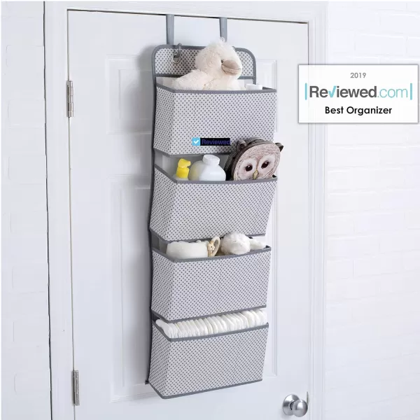 Delta Children 4 Pocket Over The Door Hanging Organizer, Easy Storage/Organization Solution - Versatile and Accessible in Any Room in the House, Navy
