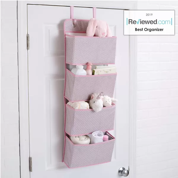 Delta Children 4 Pocket Over The Door Hanging Organizer, Easy Storage/Organization Solution - Versatile and Accessible in Any Room in the House, Navy