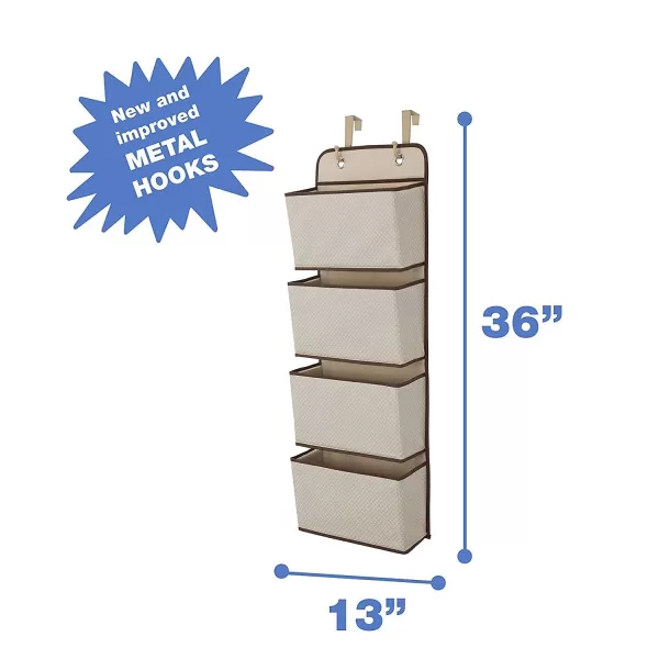 Delta Children 4 Pocket Over The Door Hanging Organizer, Easy Storage/Organization Solution - Versatile and Accessible in Any Room in the House, Navy