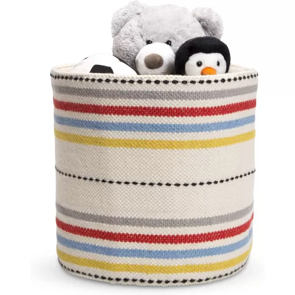 Delta Children Handwoven Stroage Basket, Bright Stripes