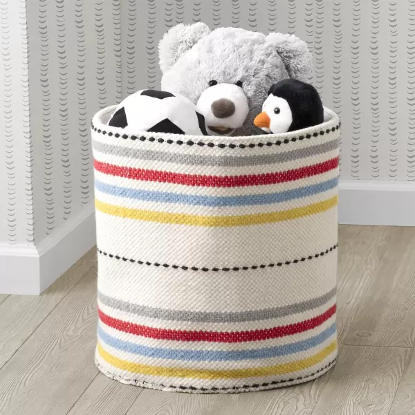 Delta Children Handwoven Stroage Basket, Bright Stripes