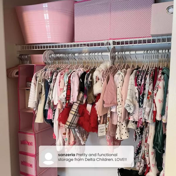 Delta Children Nursery Storage 48 Piece Set - Easy Storage/Organization Solution - Keeps Bedroom, Nursery &amp; Closet Clean, Beige