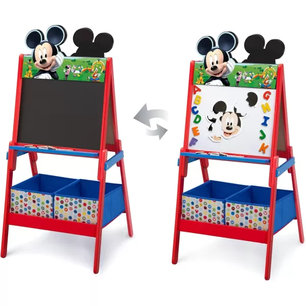 Delta Children Wooden Double-Sided Easel with Storage - Greenguard Gold Certified, Disney Mickey Mouse