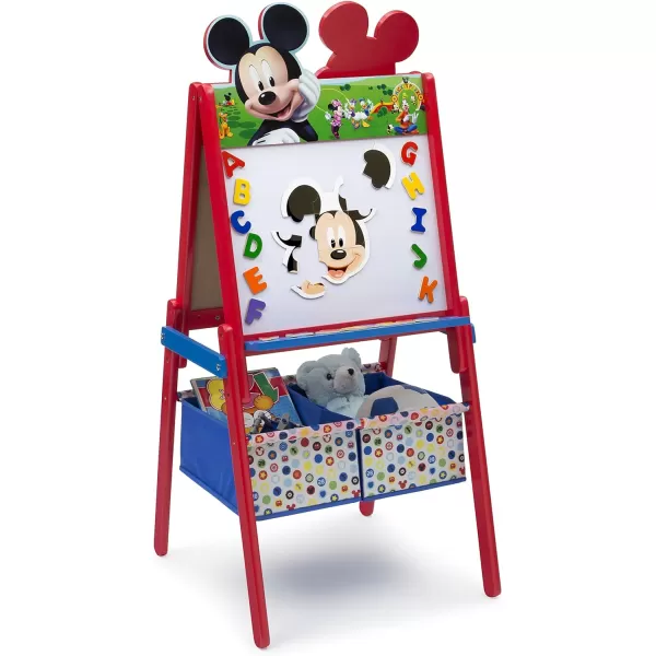 Delta Children Wooden Double-Sided Easel with Storage - Greenguard Gold Certified, Disney Mickey Mouse