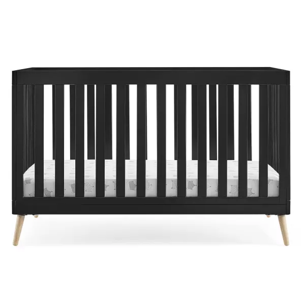 Essex 4-in-1 Convertible Baby Crib, Bianca White with Natural Legs