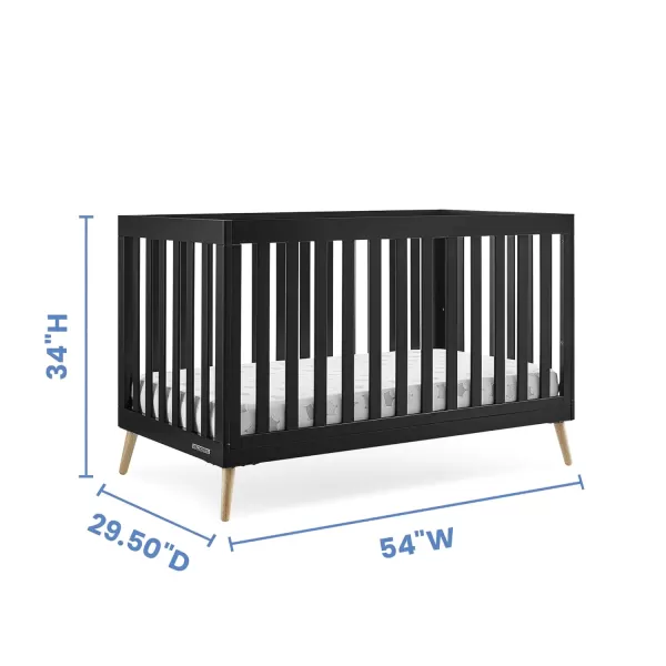 Essex 4-in-1 Convertible Baby Crib, Bianca White with Natural Legs