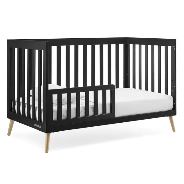Essex 4-in-1 Convertible Baby Crib, Bianca White with Natural Legs