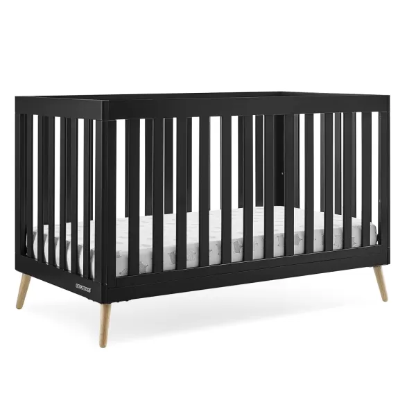 Essex 4-in-1 Convertible Baby Crib, Bianca White with Natural Legs