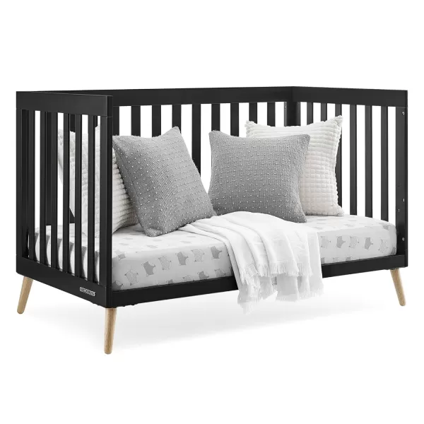 Essex 4-in-1 Convertible Baby Crib, Bianca White with Natural Legs