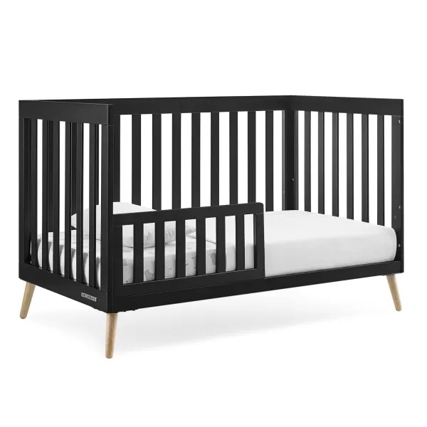 Essex 4-in-1 Convertible Baby Crib, Bianca White with Natural Legs