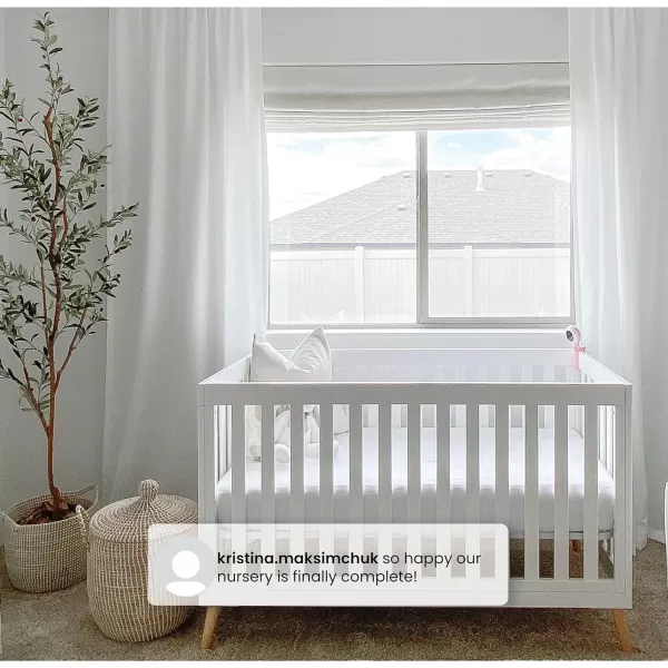 Essex 4-in-1 Convertible Baby Crib, Bianca White with Natural Legs