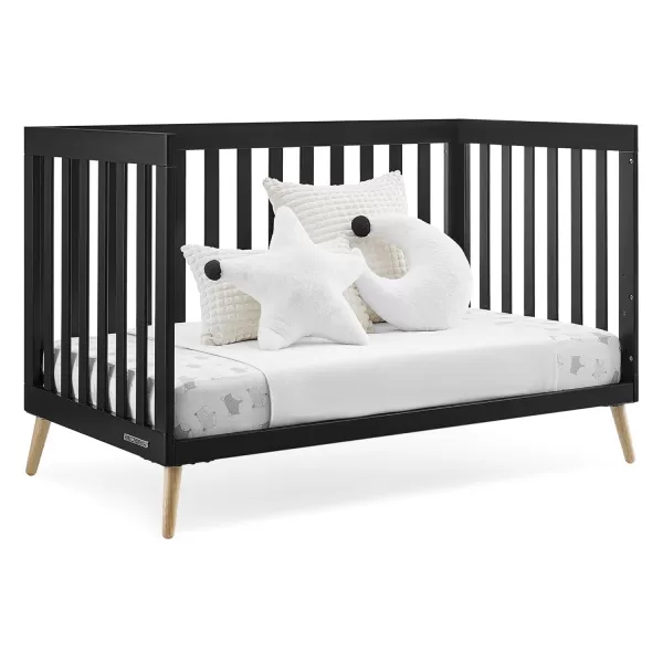 Essex 4-in-1 Convertible Baby Crib, Bianca White with Natural Legs