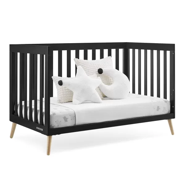 Essex 4-in-1 Convertible Baby Crib, Bianca White with Natural Legs