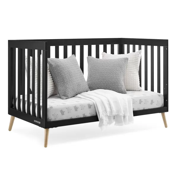 Essex 4-in-1 Convertible Baby Crib, Bianca White with Natural Legs