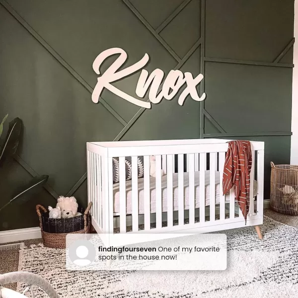 Essex 4-in-1 Convertible Baby Crib, Bianca White with Natural Legs