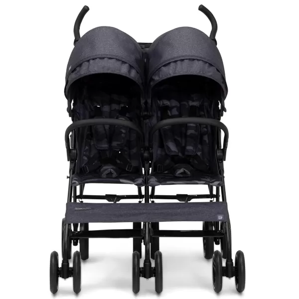 GAP babyGap Classic Side-by-Side Double Stroller - Lightweight Double Stroller with Recline, Extendable Sun Visors &amp; Compact Fold - Made with Sustainable Materials, Black Camo
