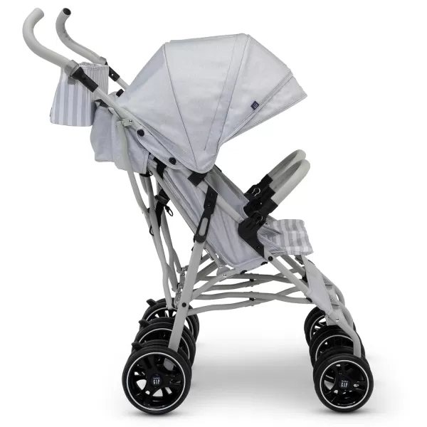 GAP babyGap Classic Side-by-Side Double Stroller - Lightweight Double Stroller with Recline, Extendable Sun Visors &amp; Compact Fold - Made with Sustainable Materials, Black Camo
