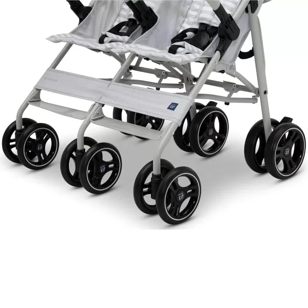 GAP babyGap Classic Side-by-Side Double Stroller - Lightweight Double Stroller with Recline, Extendable Sun Visors &amp; Compact Fold - Made with Sustainable Materials, Black Camo