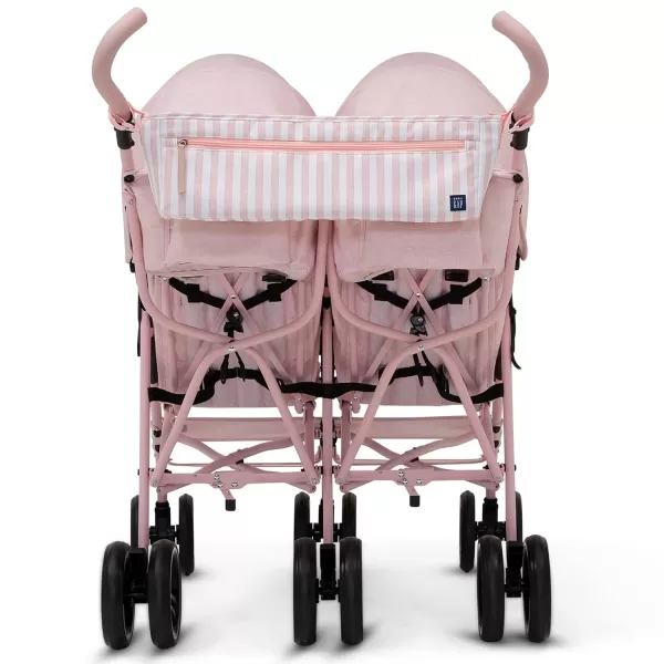 GAP babyGap Classic Side-by-Side Double Stroller - Lightweight Double Stroller with Recline, Extendable Sun Visors &amp; Compact Fold - Made with Sustainable Materials, Black Camo