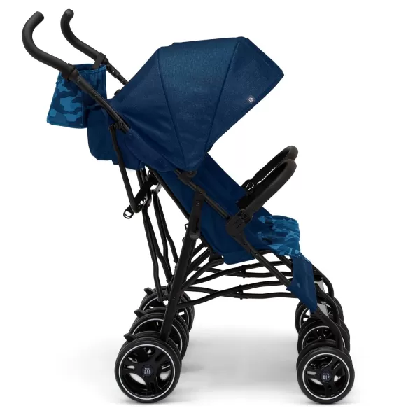 GAP babyGap Classic Side-by-Side Double Stroller - Lightweight Double Stroller with Recline, Extendable Sun Visors &amp; Compact Fold - Made with Sustainable Materials, Black Camo