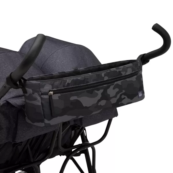 GAP babyGap Classic Side-by-Side Double Stroller - Lightweight Double Stroller with Recline, Extendable Sun Visors &amp; Compact Fold - Made with Sustainable Materials, Black Camo