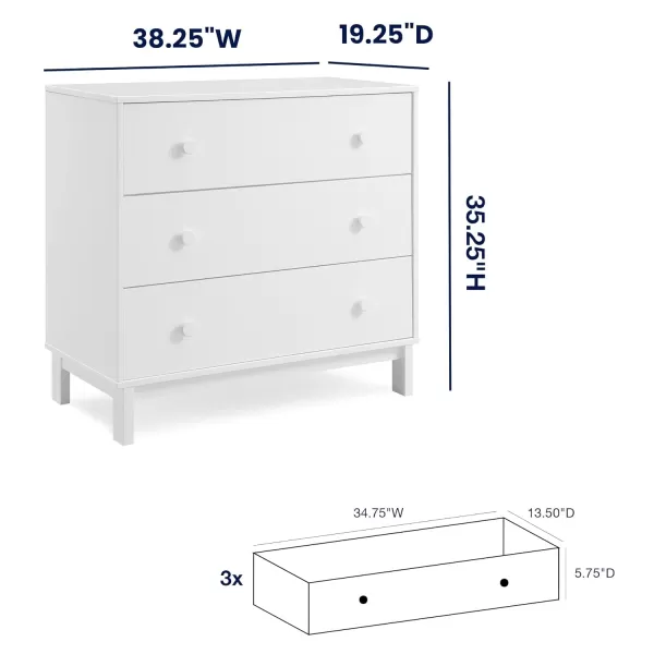 GAP babyGap Legacy 3 Drawer Dresser, Bianca White