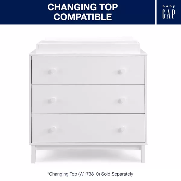 GAP babyGap Legacy 3 Drawer Dresser, Bianca White