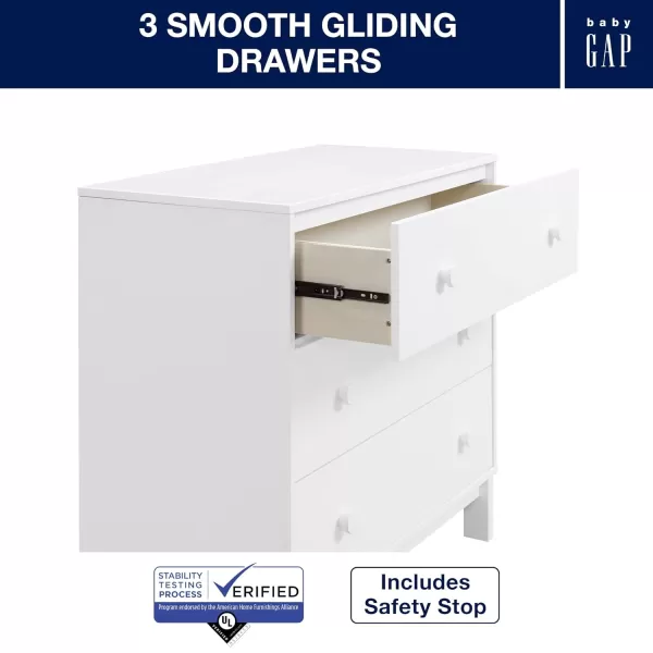 GAP babyGap Legacy 3 Drawer Dresser, Bianca White