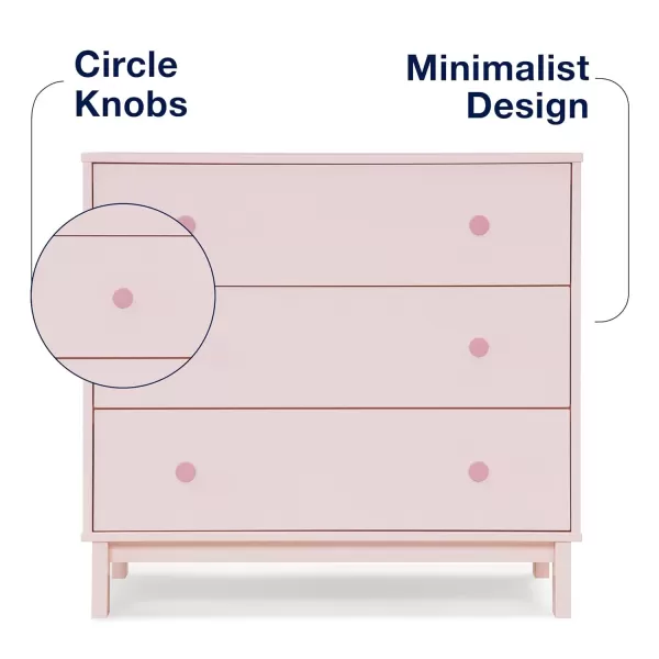 GAP babyGap Legacy 3 Drawer Dresser, Blush Pink/Dark Pink