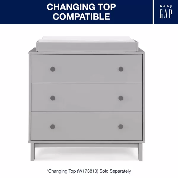 GAP babyGap Legacy 3 Drawer Dresser, Blush Pink/Dark Pink