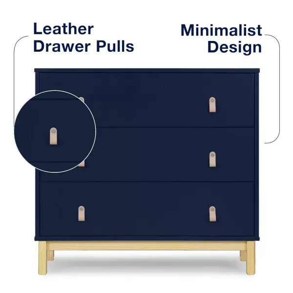 GAP babyGap Legacy 3 Drawer Dresser with Leather Pulls, Navy/Natural