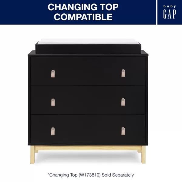 GAP babyGap Legacy 3 Drawer Dresser with Leather Pulls, Navy/Natural