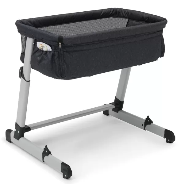 GAP babyGap Whisper Bedside Bassinet Sleeper with Breathable Mesh and Adjustable Heights - Lightweight Portable Crib - Made with Sustainable Materials, Navy Camo