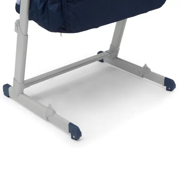 GAP babyGap Whisper Bedside Bassinet Sleeper with Breathable Mesh and Adjustable Heights - Lightweight Portable Crib - Made with Sustainable Materials, Navy Camo
