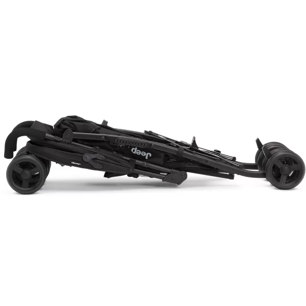 Jeep PowerGlyde Plus Stroller by Delta Children - Lightweight Travel Stroller with Smoothest Ride, Aluminum Frame, 4-Position Recline, Extra Large Storage Basket, Black