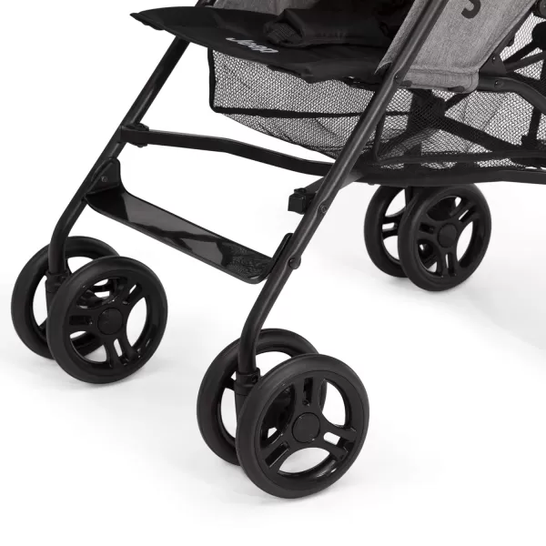 Jeep PowerGlyde Plus Stroller by Delta Children - Lightweight Travel Stroller with Smoothest Ride, Aluminum Frame, 4-Position Recline, Extra Large Storage Basket, Black
