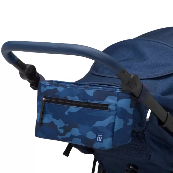 babyGap Trek Jogging Stroller - Lightweight Jogging Stoller with Extendable Canopy &amp; Reclining Seat - Includes Car Seat Adapter - Made with Sustainable Materials, Navy Camo