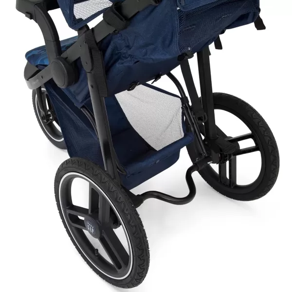 babyGap Trek Jogging Stroller - Lightweight Jogging Stoller with Extendable Canopy &amp; Reclining Seat - Includes Car Seat Adapter - Made with Sustainable Materials, Navy Camo
