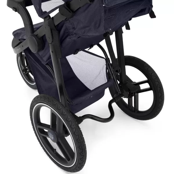 babyGap Trek Jogging Stroller - Lightweight Jogging Stoller with Extendable Canopy &amp; Reclining Seat - Includes Car Seat Adapter - Made with Sustainable Materials, Navy Camo