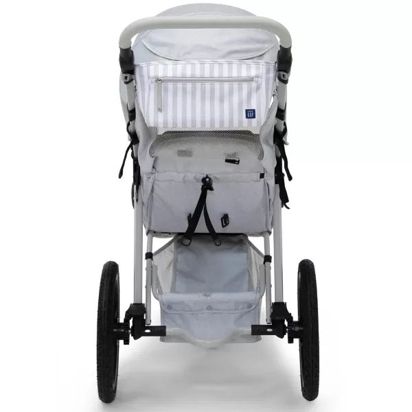 babyGap Trek Jogging Stroller - Lightweight Jogging Stoller with Extendable Canopy &amp; Reclining Seat - Includes Car Seat Adapter - Made with Sustainable Materials, Navy Camo