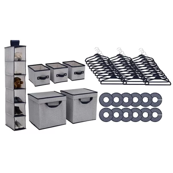 Delta Children Nursery Storage 48 Piece Set - Easy Storage/Organization Solution - Keeps Bedroom, Nursery &amp; Closet Clean, Beige